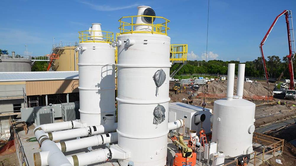 Machinery at Southwest Water Reclamation Facility in St. Petersburg, Florida.